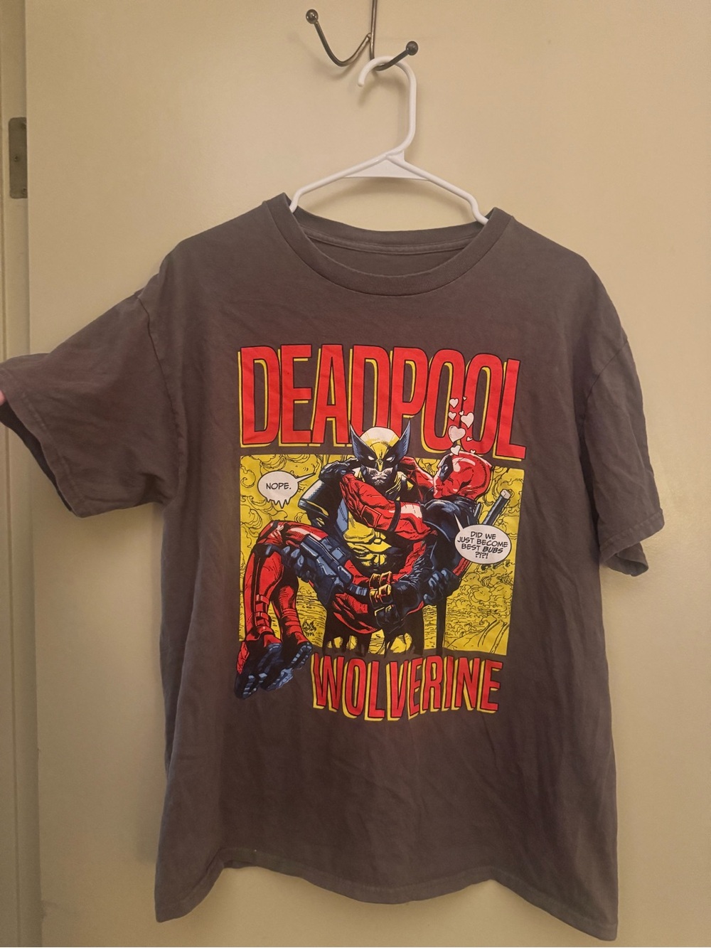 Marvel Deadpool Wolverine Graphic Tee - Gray, Red, Yellow